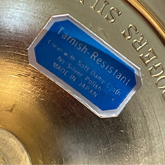 Pair of 3 1/2” VINTAGE F B ROGERS SILVER PLATE CANDLE HOLDERS Gold Tone JAPAN - Picture 8 of 10